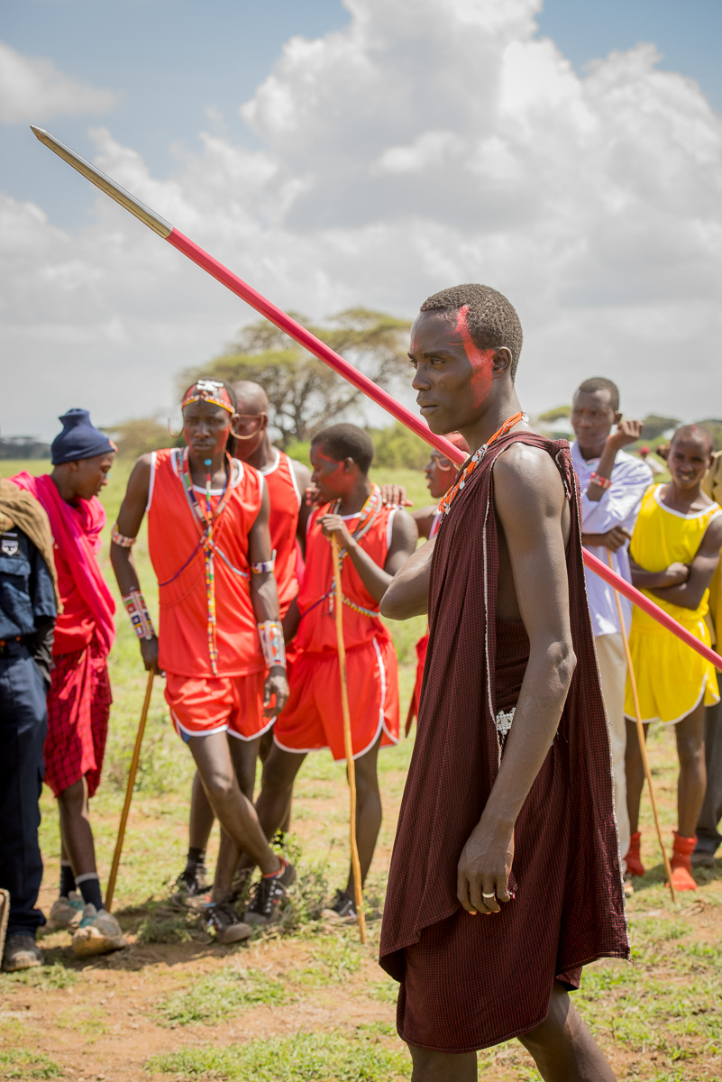 I find it curious that this warrior contestant is wearing his traditional Maasai toga rather than the kit of his manyatta.